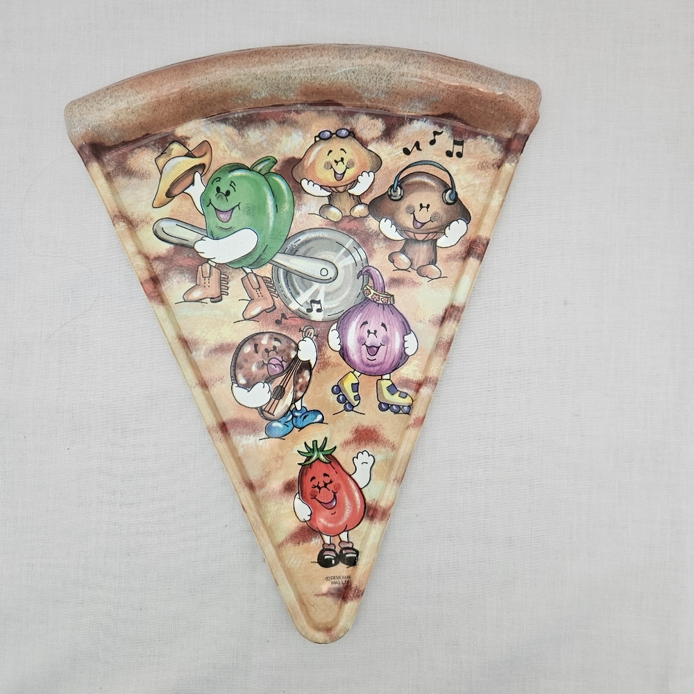 Vintage 1990s Deborah Mallow Pizza Slice-shaped Party Plate